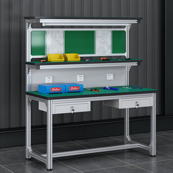 Kegan diy aluminum alloy anti-static workbench aluminum profile operating table computer table workshop factory assembly line assembly table repair table can be customized including accessories 1200*600*1600 double drawer