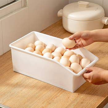 Xinwujia egg storage box, food-grade crisper, drawer-type refrigerator storage and organization artifact, vegetable and fruit storage box, large size - white, one pack, holds about 30 eggs