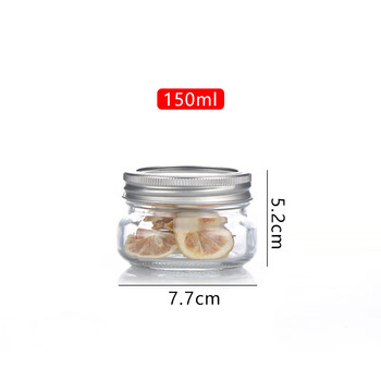 Jidaocook new thickened mason jar square round lid jam bee bottle household grain storage seal with conjoined lid 150ml