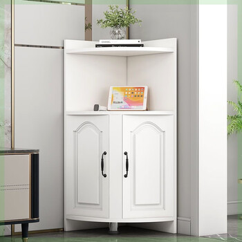 Wen yijia corner cabinet triangular cabinet multi-functional semi-circular corner wine cabinet corner shelf corner warm white/40*120 high