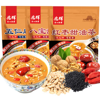 Zhaohui camellia oil fried noodles shanxi grains and nuts breakfast meal replacement powder five kernels salty babaotian 320g babao sweet camellia oleifera 4 bags