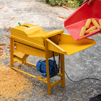 Southwest tian's new thickened fully automatic small household electric automatic feeding and peeling corn threshing machine corn threshing artifact long corn threshing machine + motor