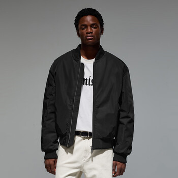 Chinism ch fashion basic bomber jacket men's autumn and winter thickened cotton coat american retro couple cotton coat black l