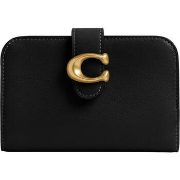 Coach women's leather double wallet lightweight, practical, simple and fashionable wallet as a gift for your girlfriend black 1 one size