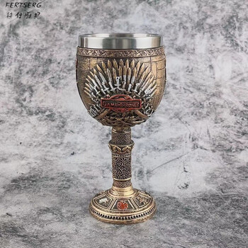Hunter thickened stainless steel beer cup a song of ice and fire game of thrones red wine goblet metal wine glass 3d 200ml iron throne goblet