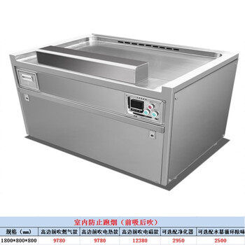 Commercial japanese teppanyaki equipment electric heating electromagnetic hotel restaurant large commercial griddle high side model 1800*800*800 (220v/380v