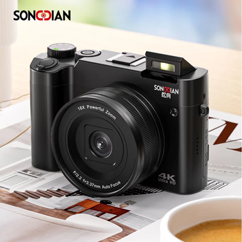 Songdian digital camera front and rear dual camera 6400w high-definition mirrorless camera vlog portable student entry-level camera dc218 black 256g memory