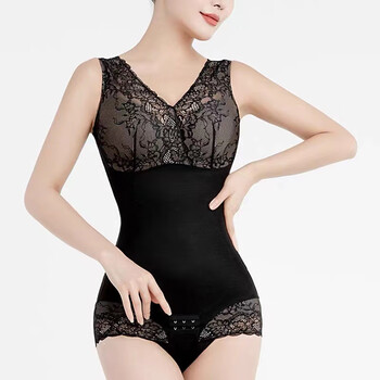 Merrige brand genuine body shaping women's underwear tummy control one-piece waist body slimming one-piece fat belly 8086 black (breasted style) m