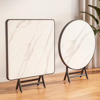 Zhuobo dining table folding table home dining table outdoor table mahjong table computer table square table bzp9 white 90cm