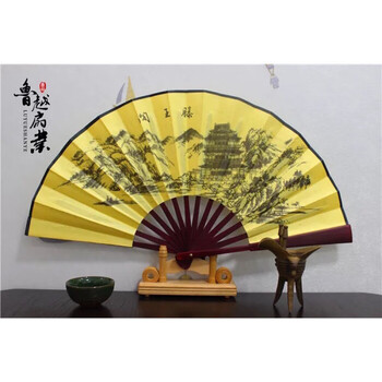 Tengwang pavilion folding fan tourist attraction fan chinese style handicraft fan 10 inch silk fan fan + fan box