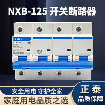 Chint air switch nxb-125 4p circuit breaker 80a100a 125a main switch air switch short circuit overload three-phase 4p 125a