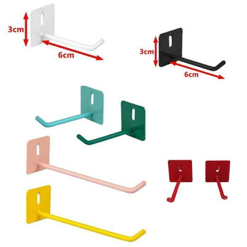 Perforated board hook perforated board hook accessories 6mm universal hardware hook round hole square hole storage diy desk 6cm hook mixed mixed according to stock colors can be remarked 2 pcs