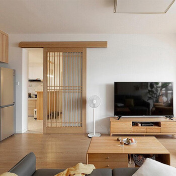 Japanese barn door sliding door custom hanging rail door barn door single kitchen ghost invisible door sliding door solid wood door japanese lattice door ash/