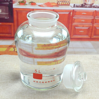 Bubble wine bottle glass bottle wide mouth frosted bubble wine jar ginseng medicinal wine bottle high borosilicate wine jar household sealed jar 30 catties with engraved bottle high borosilicate glass with spoon