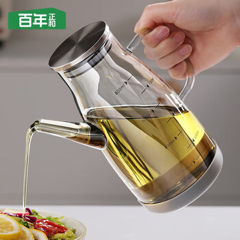 Centennial zhenghe oil bottle household oil bottle kitchen anti-leak spout does not hang oil glass sesame oil jar vinegar soy sauce seasoning pot