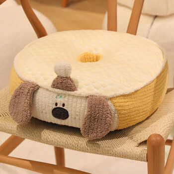 Rongting autumn and winter soft cushion bean futon cushion on the ground thickened butt cushion round bay window bedroom living room cute meditation cushion hat big ears dog ice bean hat futon 38x14 cm xxj