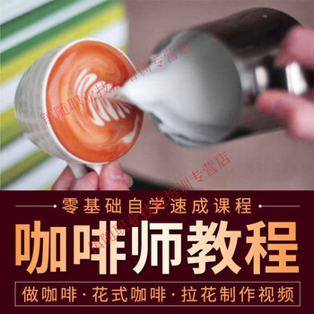 Barista video tutorial self-study latte art techniques and production techniques store opening recipe training teaching course customized u disk/hard drive