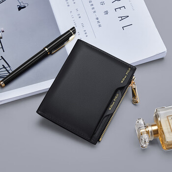 Williampolo emperor paul wallet women's 2025 new wallet short minimalist coin purse driver's license card holder 2-in-1 black_2 large note positions