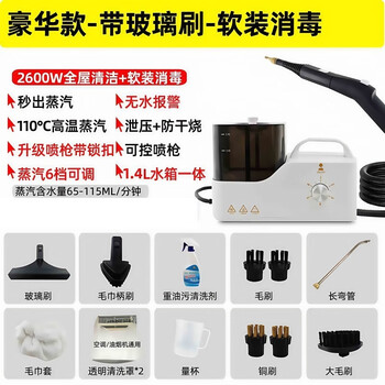 Shengentai commercial cleaning air-conditioning range hood household high temperature and high pressure steam cleaning machine multi-function all-in-one machine 2600w water tank model glass washing + soft decoration disinfection