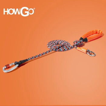Howgo double buckle traction rope dog leash teddy gold mulado dog leash dog walking rope chain small, medium and large dog pet orange orange (150cm)