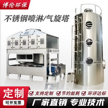 Stainless steel cyclone mixing spray tower square dust removal water cyclone mixed flow tower spray paint mist purification smoke and dust removal equipment factory direct sales/free design