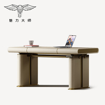 Charming master light luxury electric lift desk 2025 new home high-end lift desk for luxury house whole house matching 1.6m (deluxe microfiber leather) + electric lift lift desk titanium black