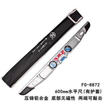 Fukuoka knockable level mini aluminum alloy decoration home multi-functional flat water ruler instrument balance ruler tool knockable level 600mm long