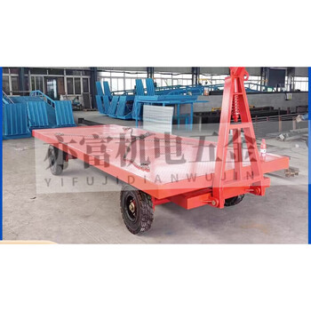 Shantou lincun tractor flatbed trailer heavy duty factory cargo transfer four-wheel trailer large tonnage workshop turnover transport trailer 3 tons 3000*2000