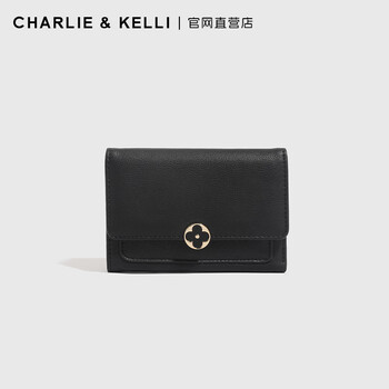 Charlie&kelli women's short wallet card bag all in one simple hand holding new card holder wallet ins black