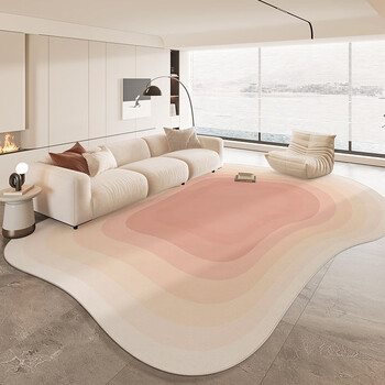 Muni carpet living room special-shaped new disposable coffee table foot mat dopamine floor mat irregular bedroom bedside blanket high-end gradient deformed carpet ange 140*200cm