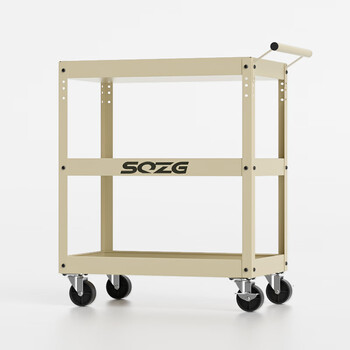 Oluoxun trolley commercial storage rack kitchen living room storage multi-functional trolley removable electric car three-layer tool cart basic model - desert yellow