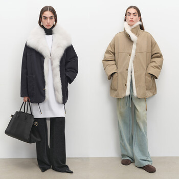 Msbeast miss beast cool workwear style removable fox fur collar 90 white goose down parka down jacket winter丨adventurer light khaki xs