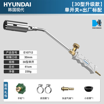 Hyundai liquefied gas flame gun household gas flame welding gun 30 type upgraded model single switch + factory standard configuration