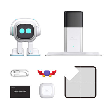 Emo robot intelligent companion toy voice recognition emotional communication children's adult electronic pet airobo 5 white automatic recharge version