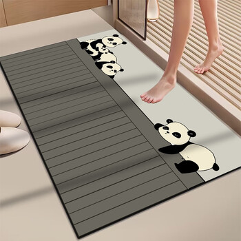 Fantasy bathroom door floor mat diatom mud absorbent non-slip mat toilet carpet toilet bathroom foot mat silicone soft diatom mud 40x60cm 2 pack color optional