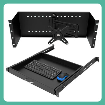 19-inch cabinet lcd display mounting bracket embedded industrial control monitor led display special panel combined display mounting bracket + keyboard drawer 1x1x1cm