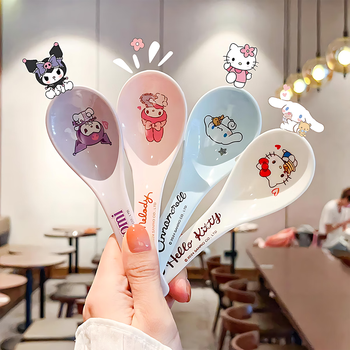 Miss yika sanrio children's spoon ceramic household spoon high-value cute baby eating special one spoon per person kuromi spoon
