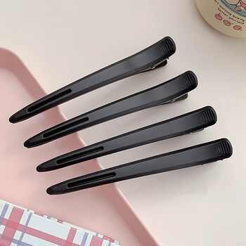 Royal code 4 black seamless duckbill clips side hairpins fluffy positioning clips duckbill clips black 4 pieces