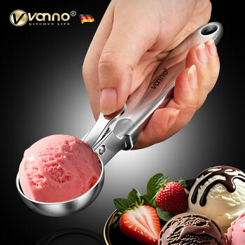 Vanno german retractable ice cream spoon household stainless steel ice cream scoop ice cream scoop fruit watermelon scooping artifact nok ice cream scoop scoop retractable