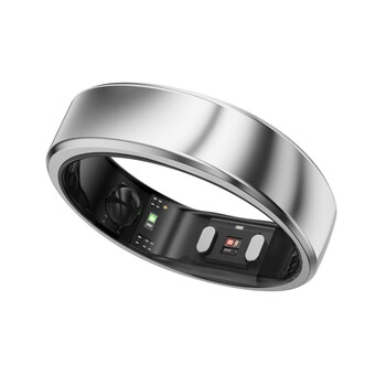 Ringconn gen2 smart ring sleep breathing monitoring heart rate variation blood oxygen female menstrual period prediction menstrual health guidance 12 days future silver no. 6 (16.50mm)