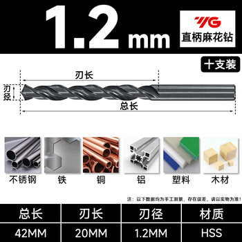Yg imported straight handle twist drill bit d1101 cobalt-containing stainless steel drill bit high cobalt electric drill drill bit 2-13mm 1.2mm (price for ten pieces)