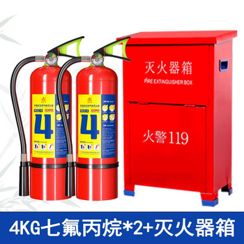 Firefighting portable heptafluoropropane fire extinguishing device 2kg3kg4kg5kg clean gas heptafluoropropane machine room fire extinguisher hanging automatic temperature control fire extinguisher 4kg portable heptafluoropropane*2+ box dedicated for machine room