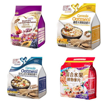 Imported from taiwan, heart's taste fruit and nut oatmeal breakfast drink oatmeal cereal nutritious dry and ready-to-eat whole grains 2 bags (please leave a message for taste)