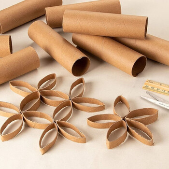 Hand-rolled empty paper tube outer diameter 4cm rolled paper core paper tube brown kraft paper cutting puzzle construction handmade diy environmentally friendly materials height 15cm 20 pieces outer diameter 4cm wall thickness 1mm