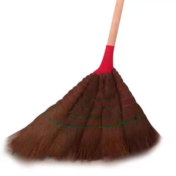 Bamboo broom, outdoor special handmade broom, household courtyard broom, broom workshop, iron broom, yard broom, 1 brown broom, long handle without bending