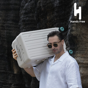 Hands free upgraded suitcase with high appearance, wide trolley suitcase, marble bearing trolley case, 37-open password case, milky apricot color (upgraded marble bearing wheel + double-layer explosion-proof zipper + peach skin) 24 inches (moderate size 7-10 days)