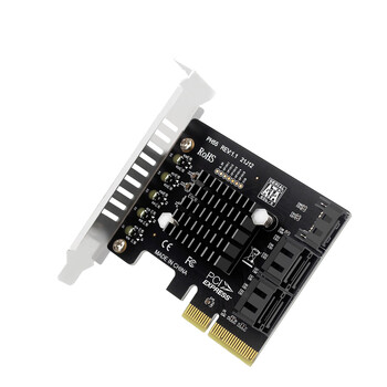 Yue changsheng pcie to 5-port sata3.0 expansion card jmb585 supports cascading trim panhong ph55 half-height bezel