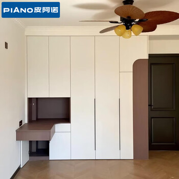 Piano mid-century style whole house customized simple wardrobe bedroom multi-functional wardrobe cloakroom storage furniture privilege card
