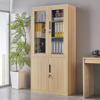 Rockefeller filing cabinet steel office cabinet iron cabinet imitation wood grain book cabinet information storage file cabinet with lock steel cherry wood grain * large equipment filing cabinet