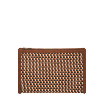 Fossil women's leather wristband wallet bag with detachable strap unisex weave one size